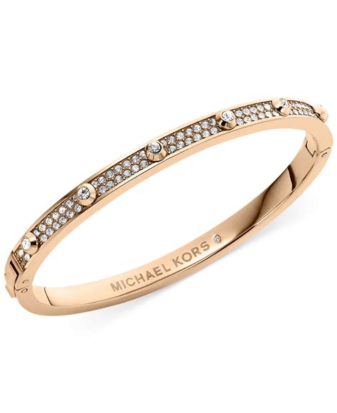 michael kors rose gold crystal bracelet|Michael Kors rose gold bangle.